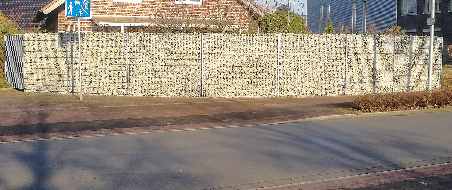 Gabionenzaun Steinzaun EundS Zaunbau Bocholt Zaun